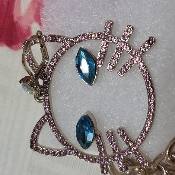 Betsey Johnson Pink and Blue Cat Face Jewelry Set - Picture 4 of 9